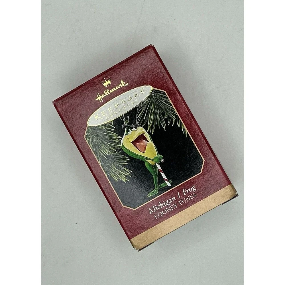 Looney Tunes Frog Ornament Michigan J Frog Character 1997 Hallmark Keepsake New